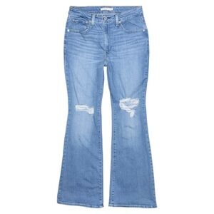 Levi’s 726 High Rise Flare Distressed Stretch Jeans Womens Sz 31 x 32 Light Wash